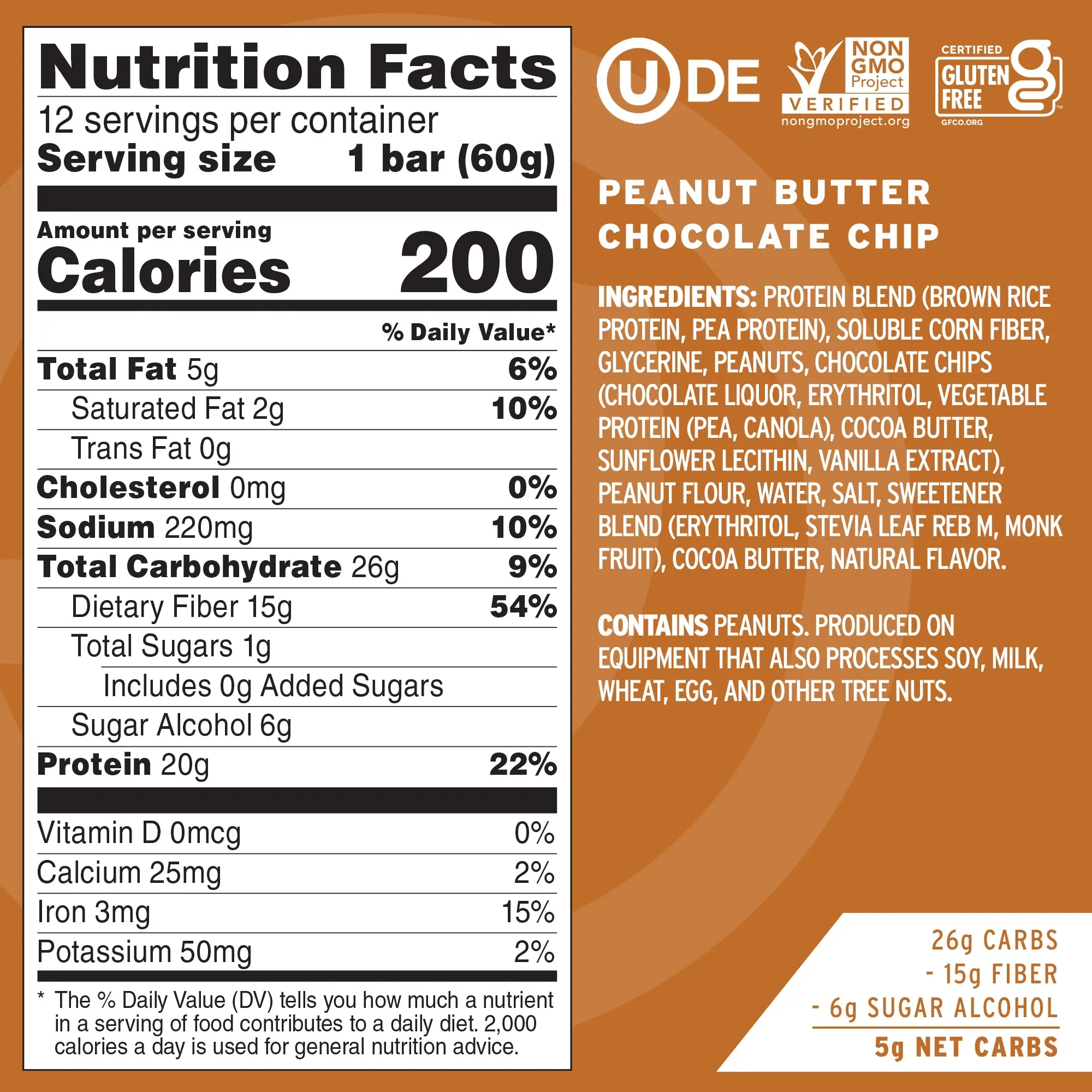 Peanut Butter Chocolate Chip Protein Bars