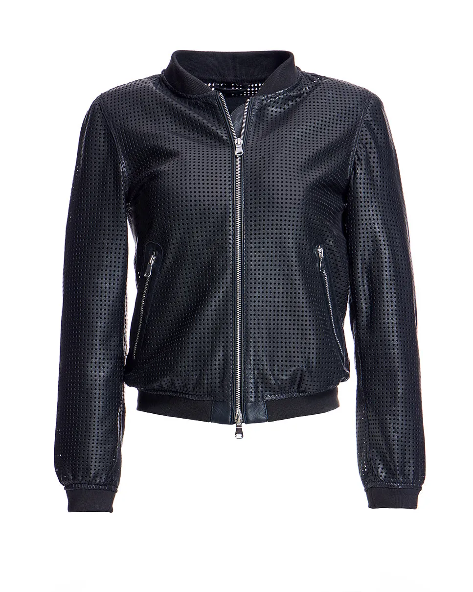 Perforated Leather Jacket