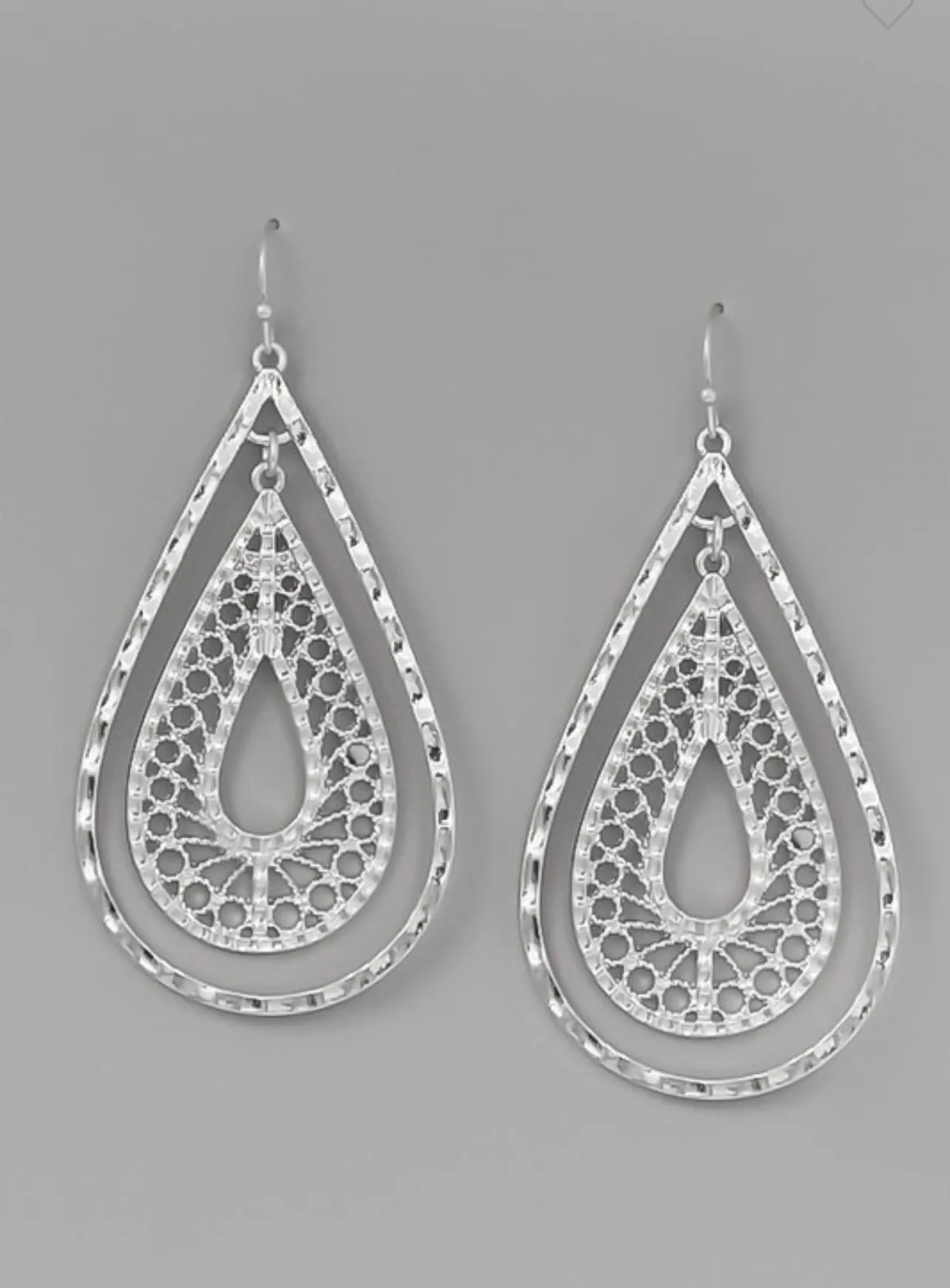 Perforated Metal Teardrop Earrings