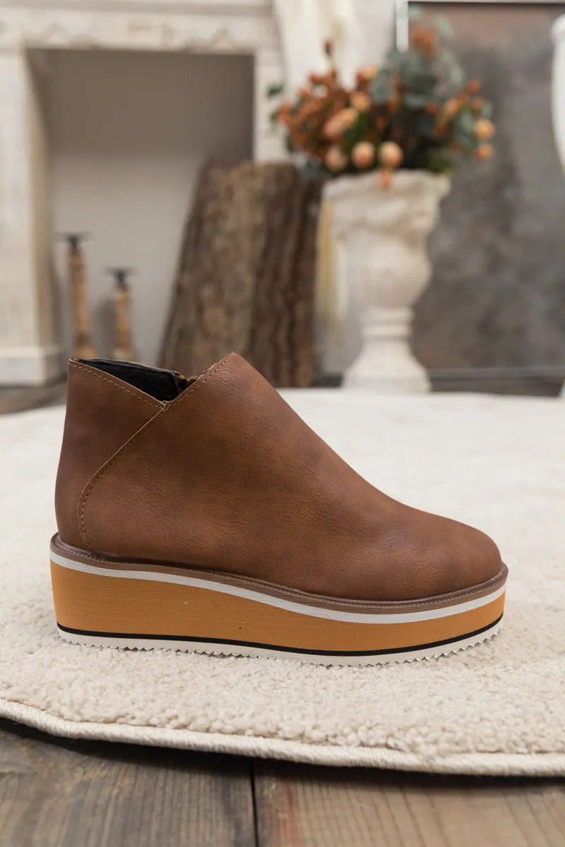 Platform Ankle Boot - Brown
