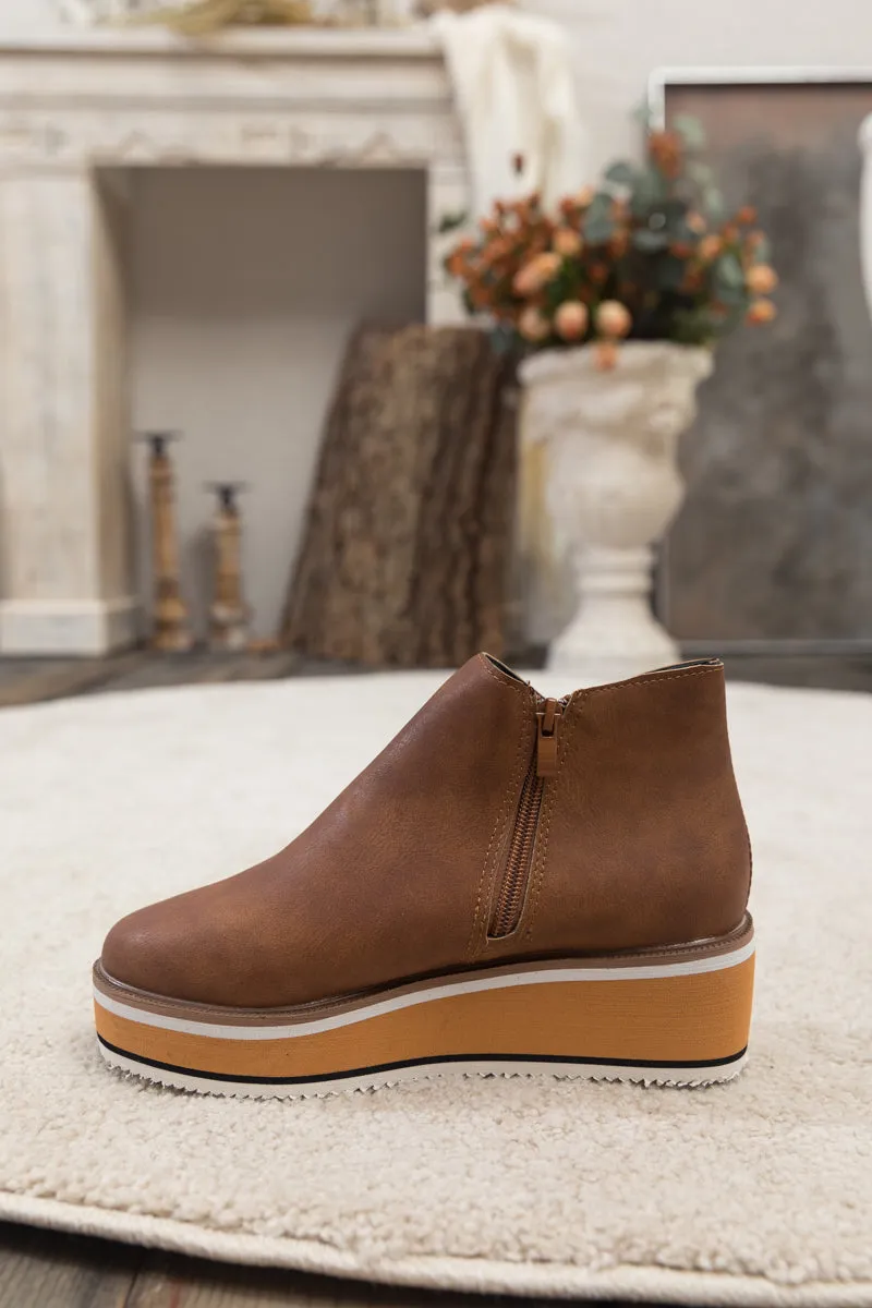 Platform Ankle Boot - Brown