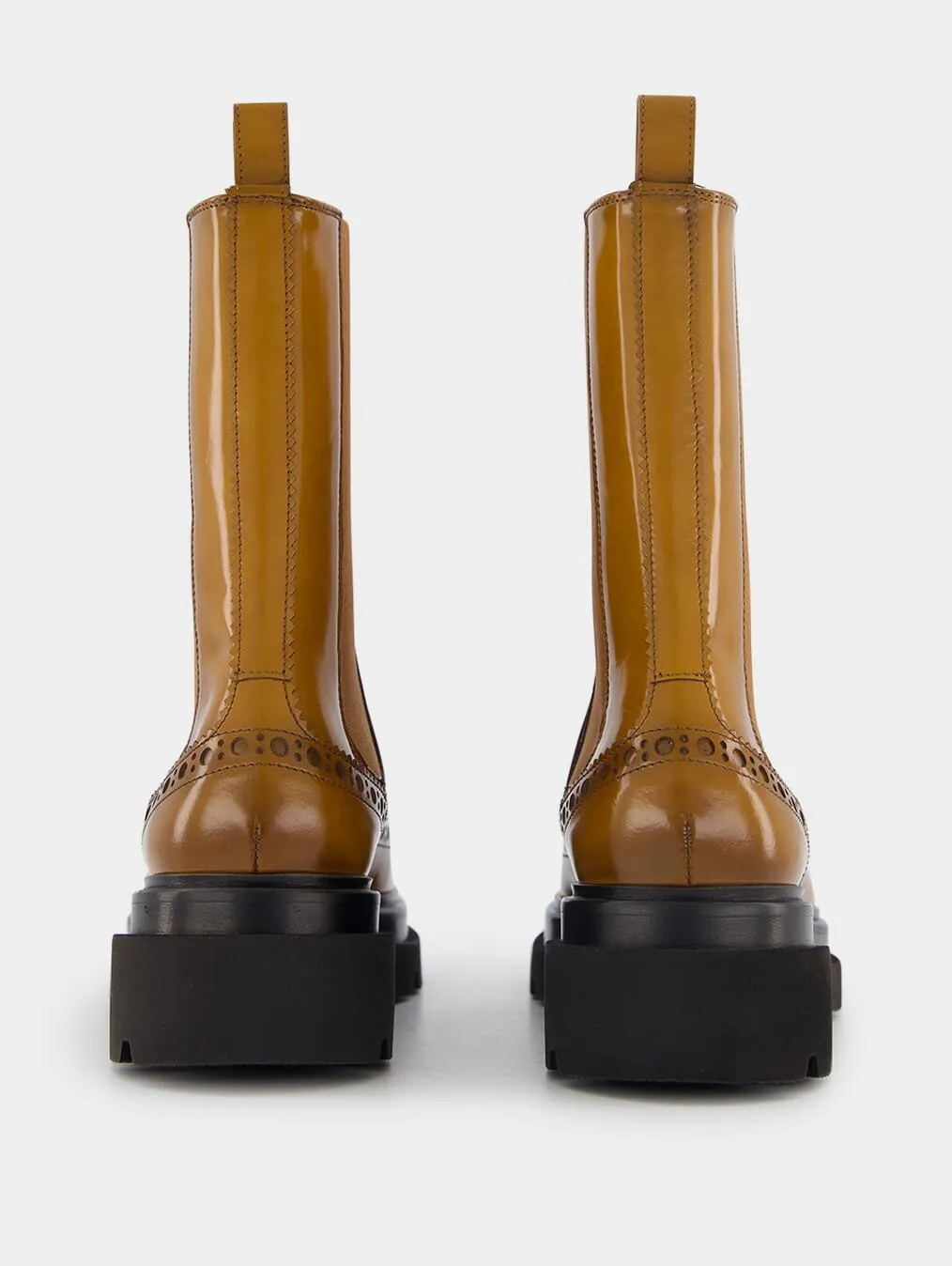 Polished Leather Chelsea Boots