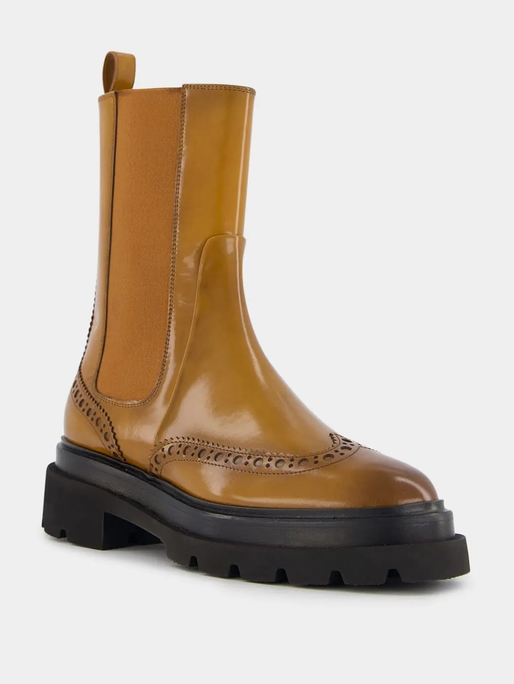 Polished Leather Chelsea Boots