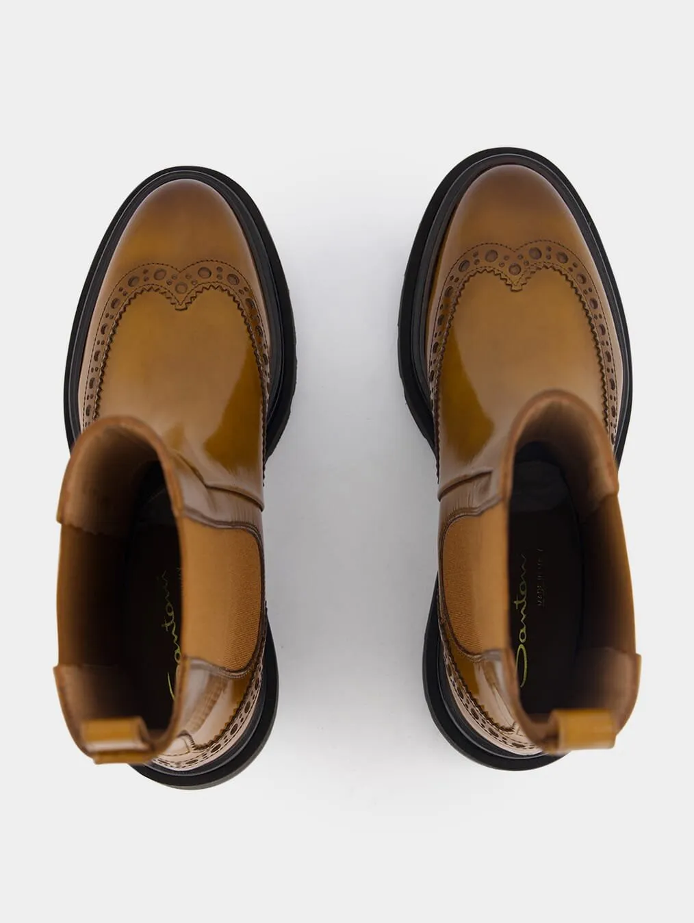 Polished Leather Chelsea Boots