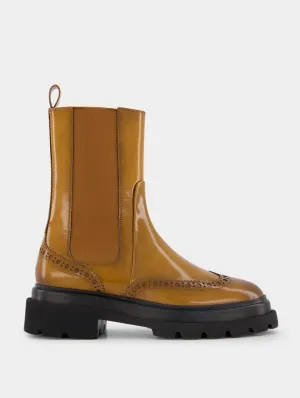 Polished Leather Chelsea Boots