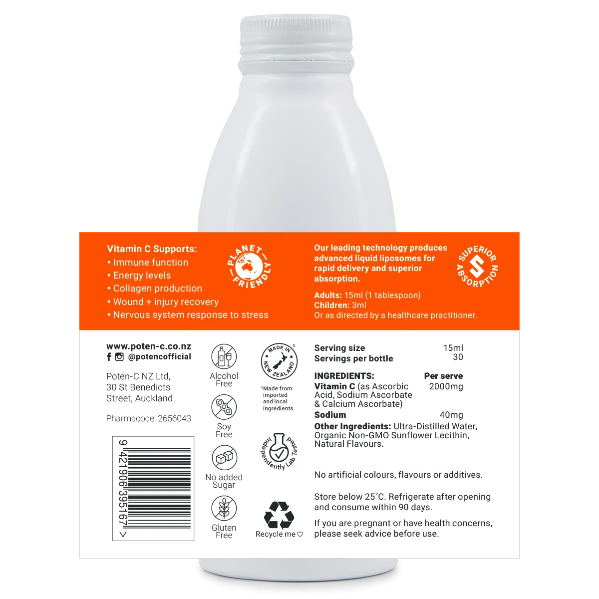 Poten-C Superdose Liposomal Vitamin C 1000mg
