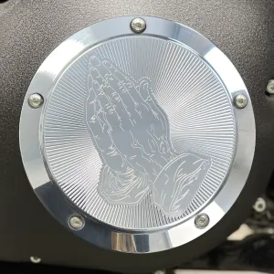 Praying Hands Twin Cam Derby Cover - Aluminum