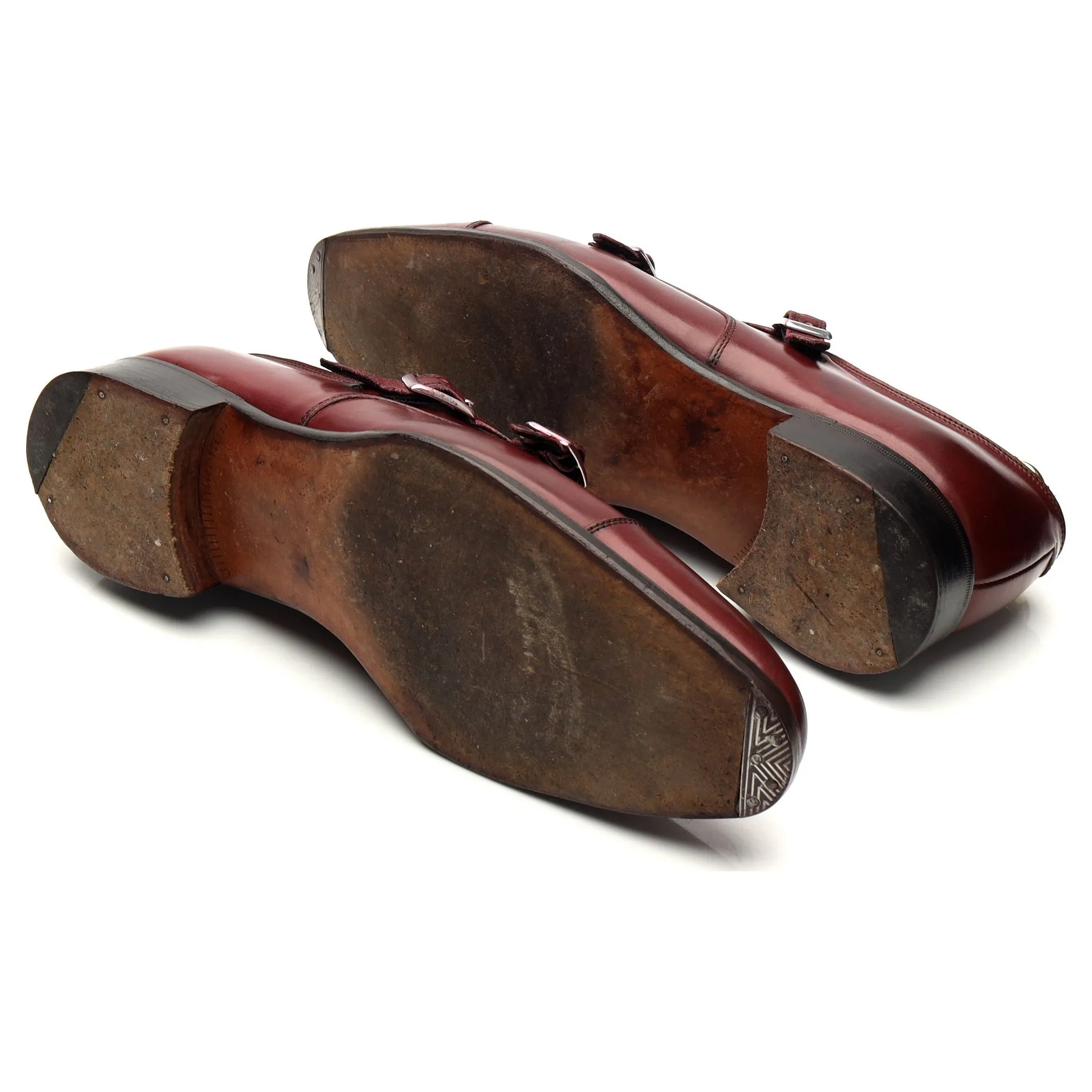 'Ramsey' Burgundy Leather Double Monk Strap UK 11 F