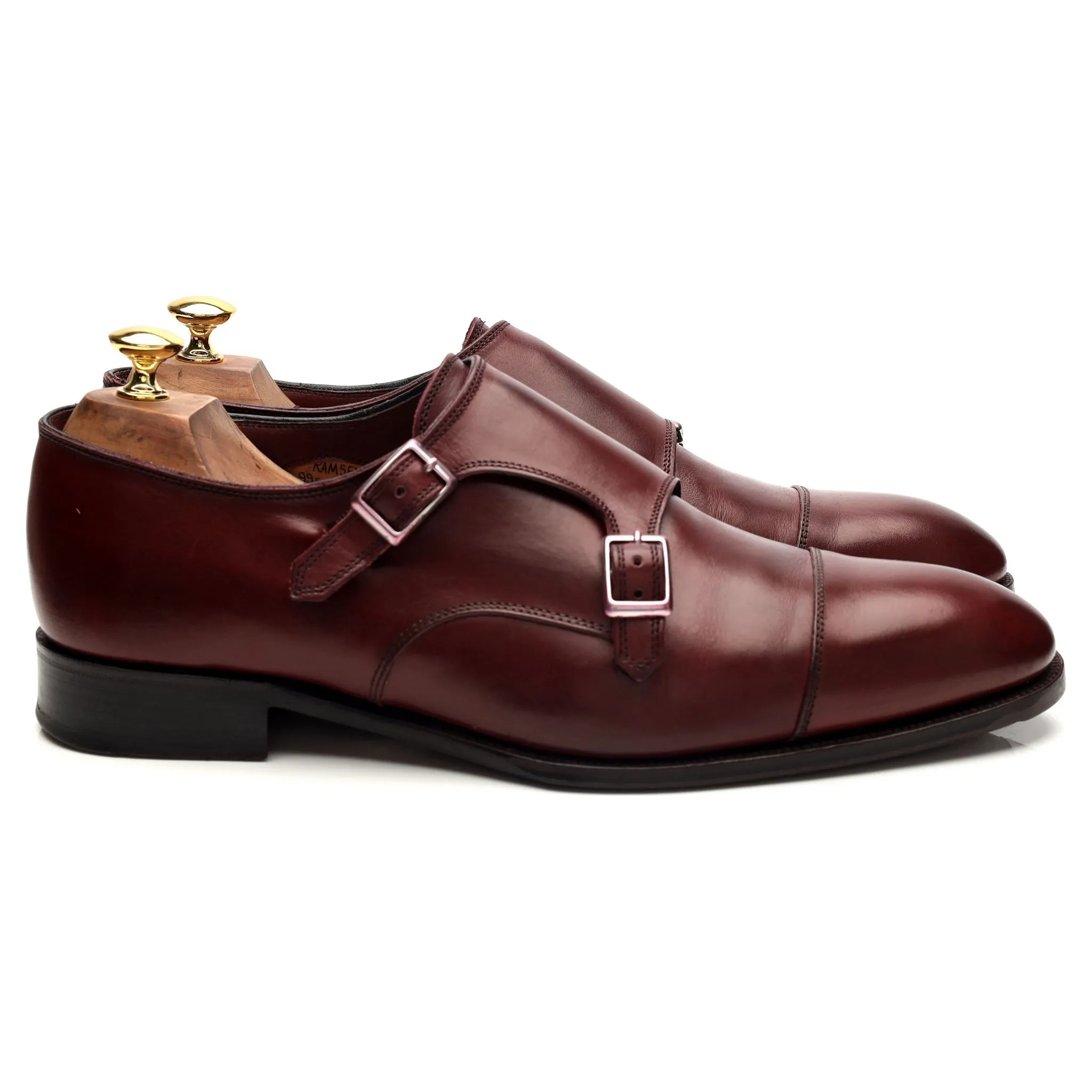 'Ramsey' Burgundy Leather Double Monk Strap UK 11 F