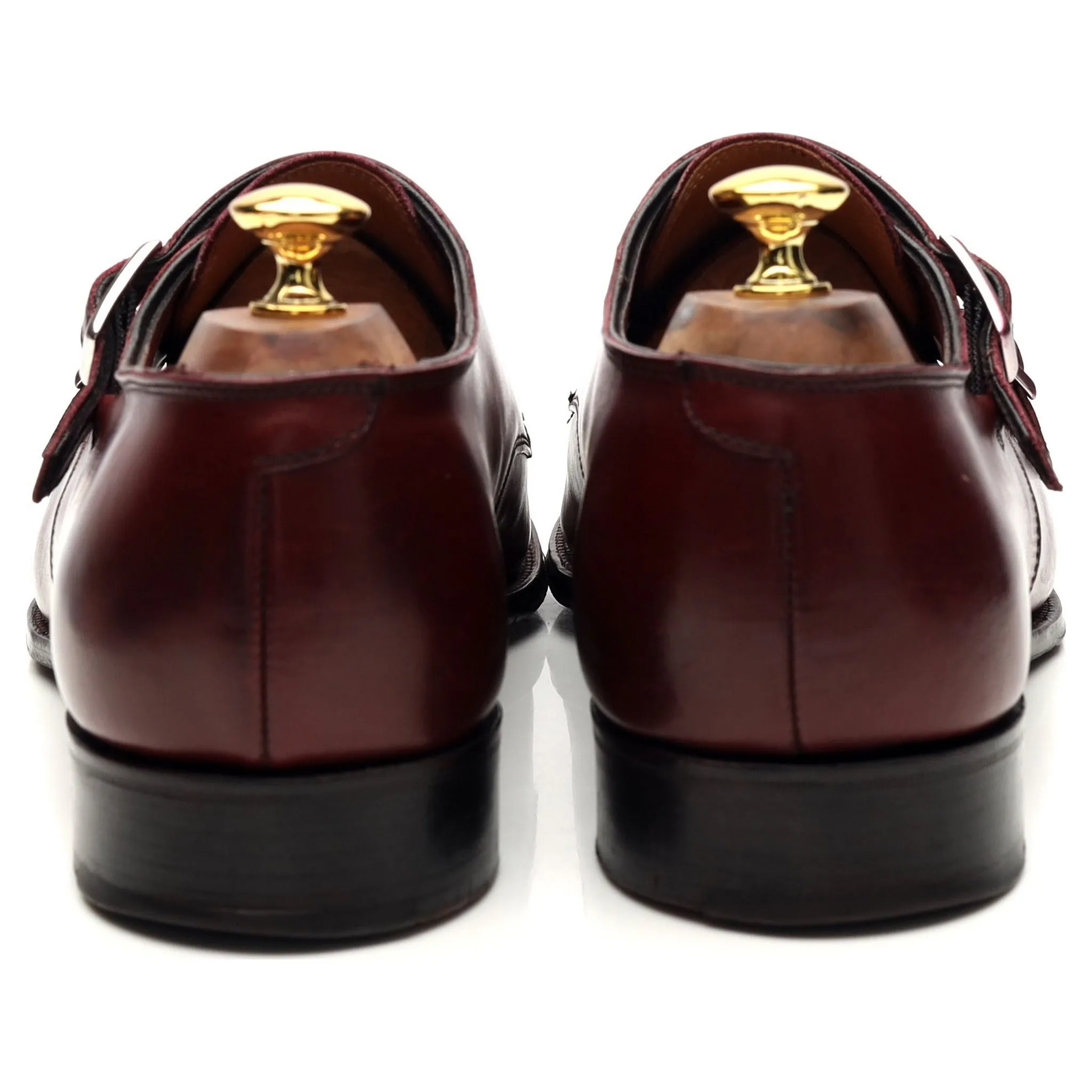 'Ramsey' Burgundy Leather Double Monk Strap UK 11 F
