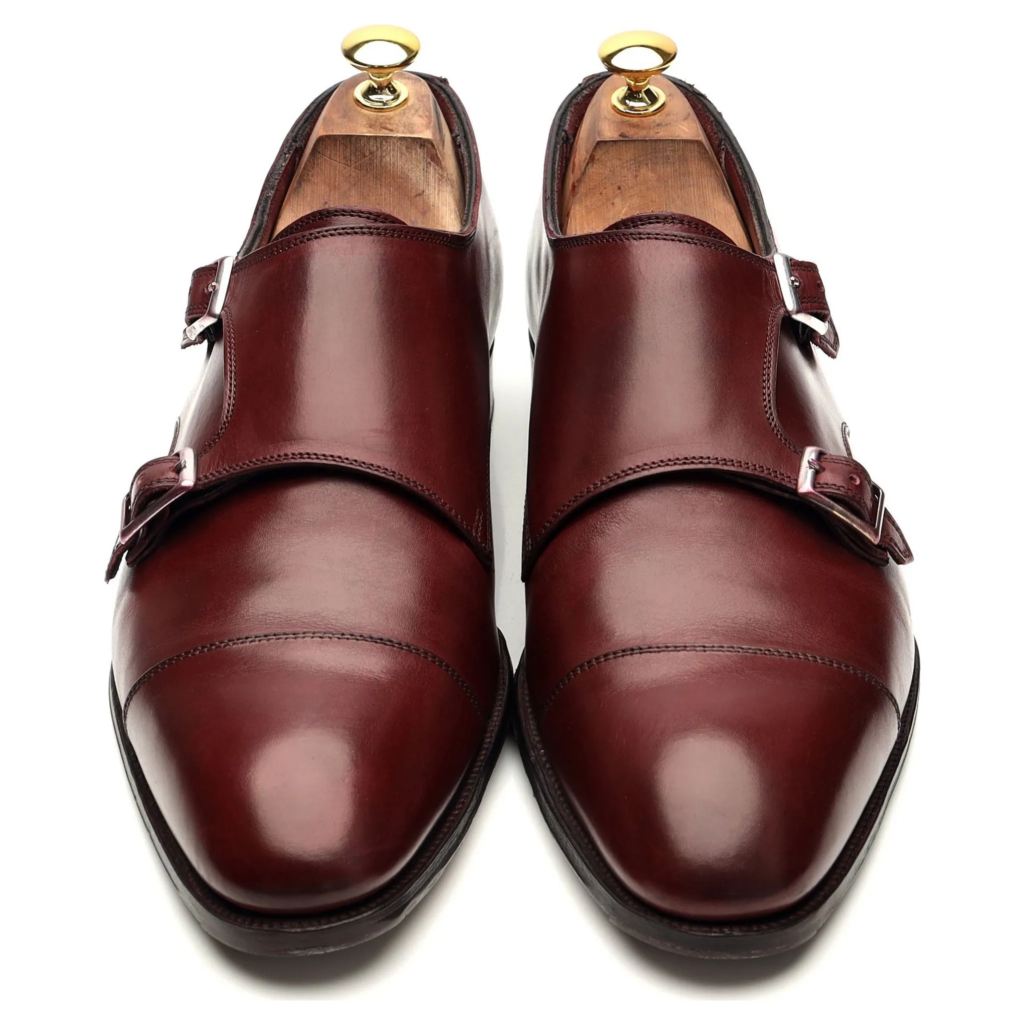 'Ramsey' Burgundy Leather Double Monk Strap UK 11 F