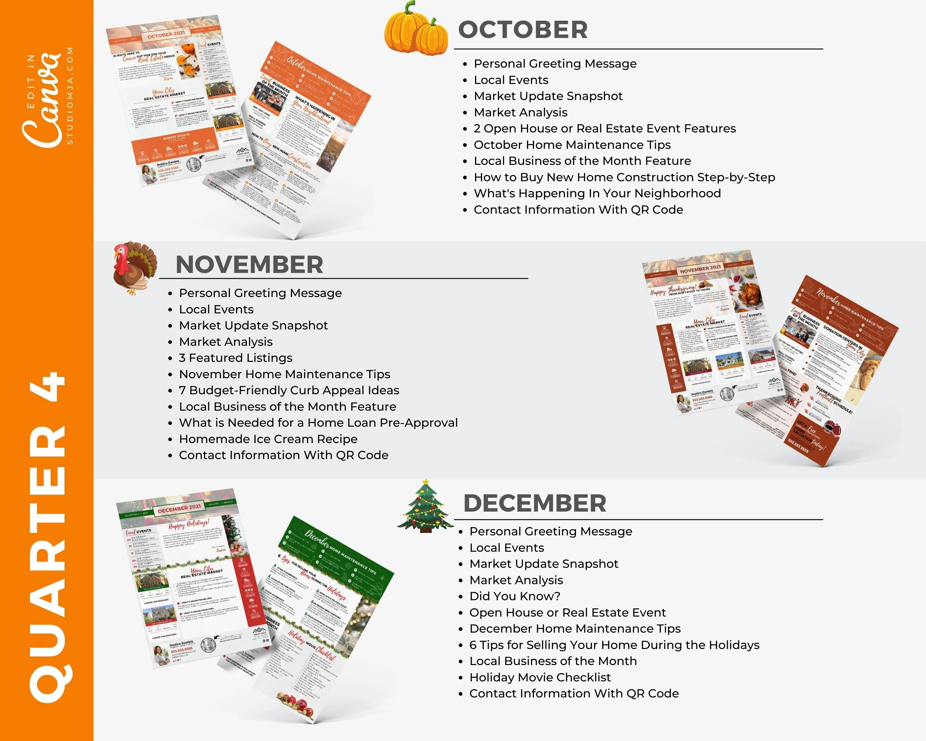 Realtor Newsletter Template - 3rd & 4th Quarter Bundle