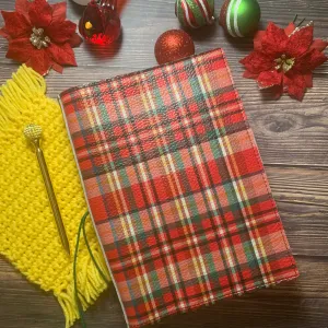 Red and Green Plaid Leather
