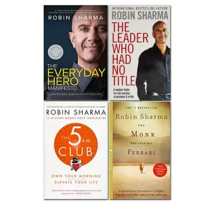 Robin Sharma 4 Books Set (Everyday Hero Manifesto, 5 AM Club, Monk Who Sold his., The Leader )