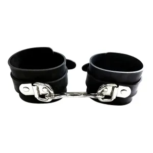 Rouge Garments Black Bondage Rubber Ankle Cuffs Restraints