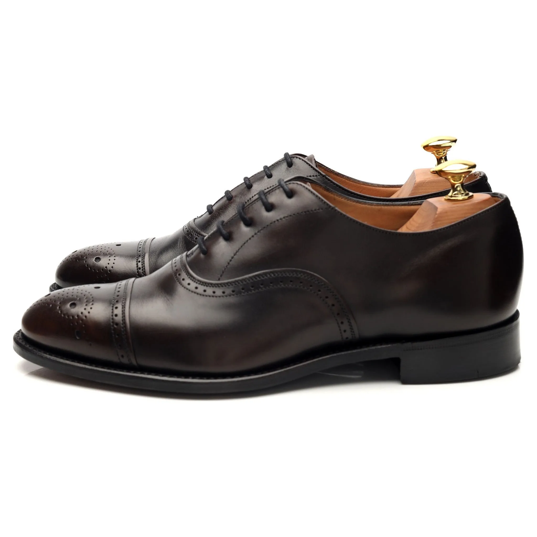 Royal Collection 'Duke' Dark Brown Leather Oxford Brogues UK 6.5 F