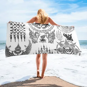 Sacred Thai Buddhist Tattoos Towel