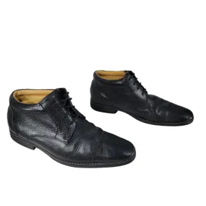 Sandro Moscoloni Ankle Boots 11D Mens Black Soft Pebbled Leather Gel Insole