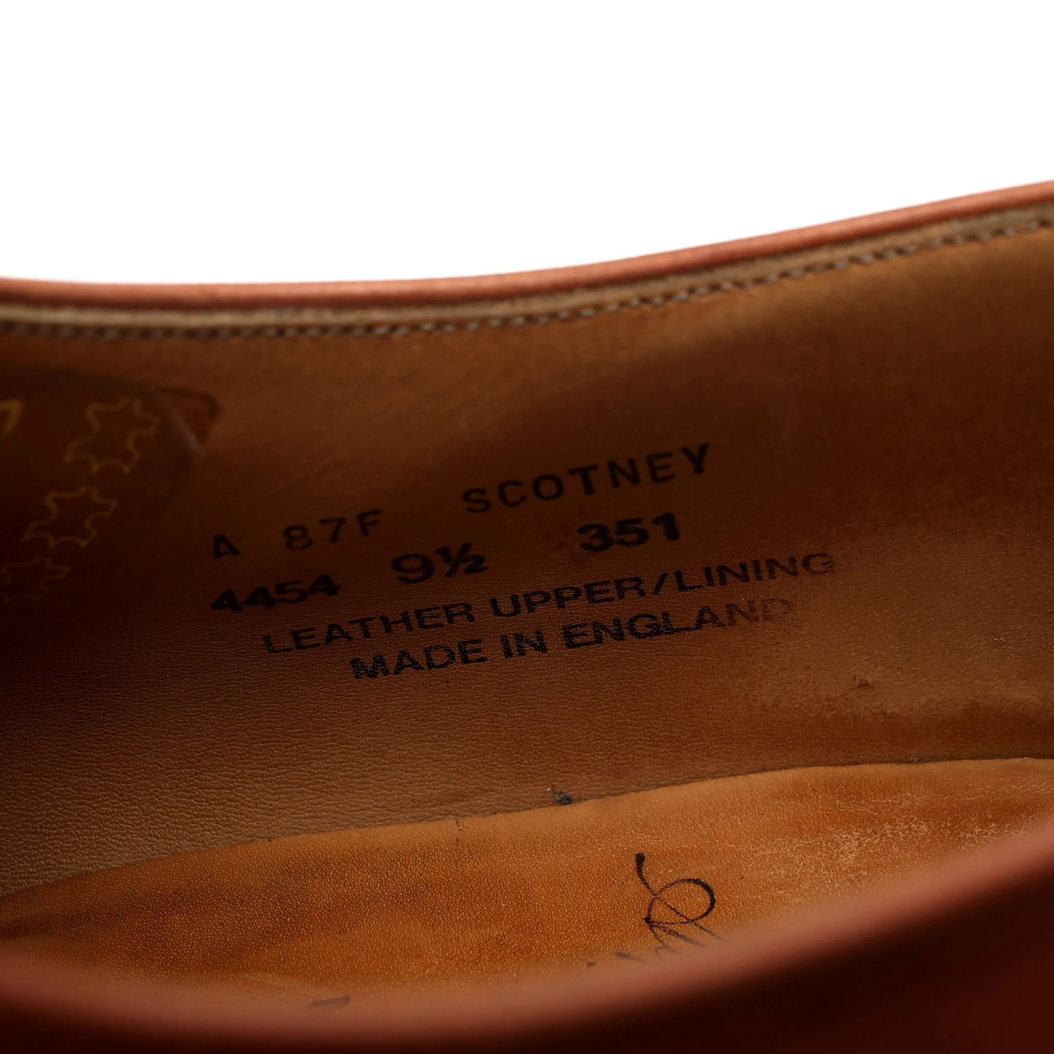 'Scotney' Tan Brown Leather Derby UK 9.5 F