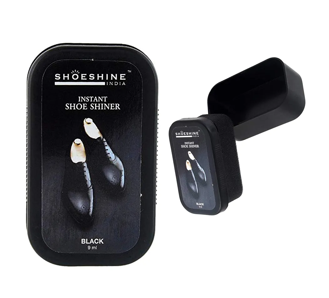 SHOESHINE shoe shiner Black (Pack of 2) - instant shoe shine sponge