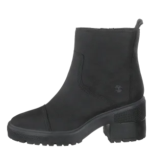 Silver Blossom Side Zip Ankle Jet Black