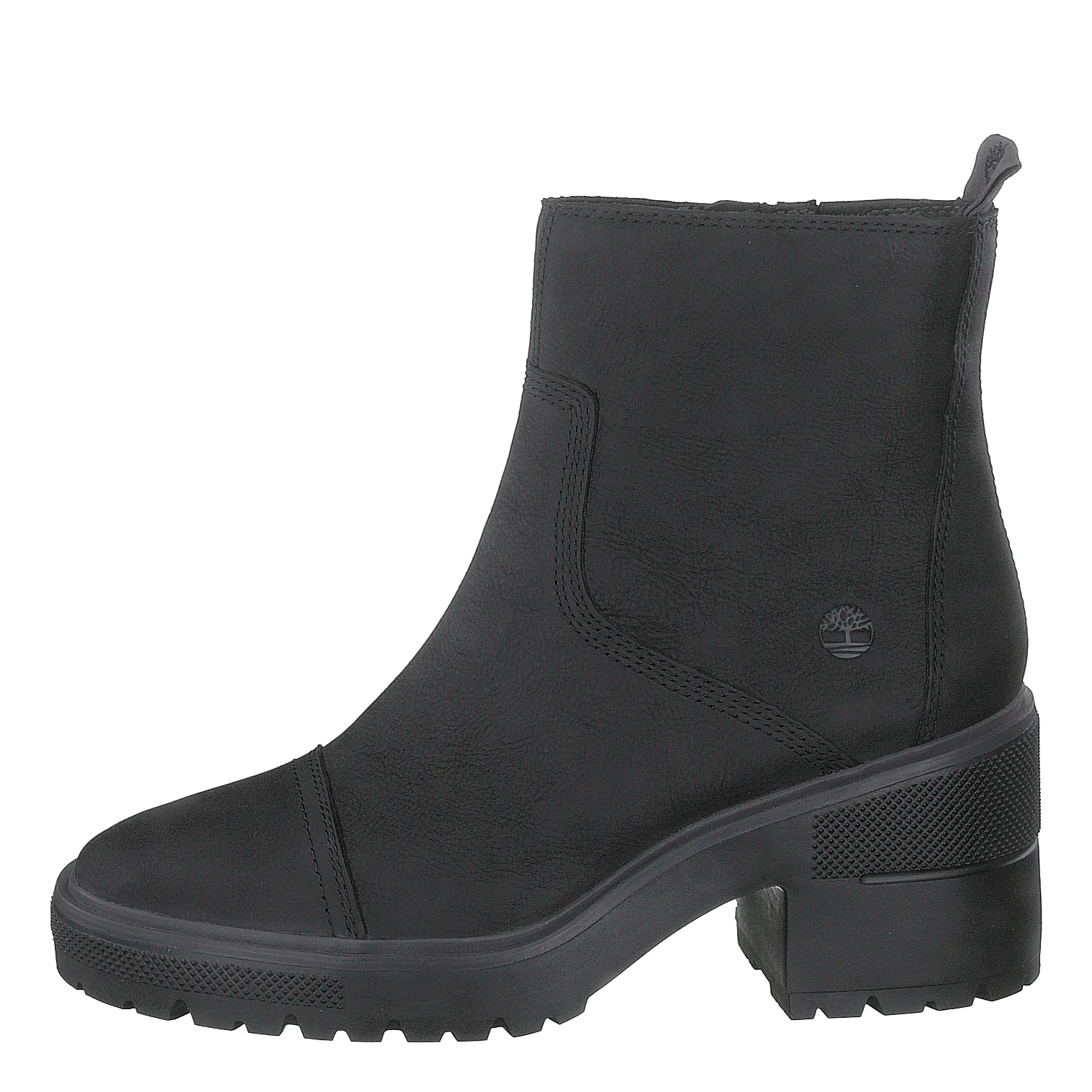 Silver Blossom Side Zip Ankle Jet Black