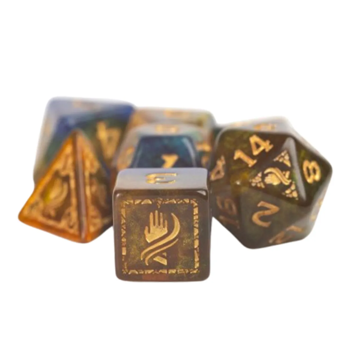 Sirius D&D Adventure Dice - Monk - Blue / Gold
