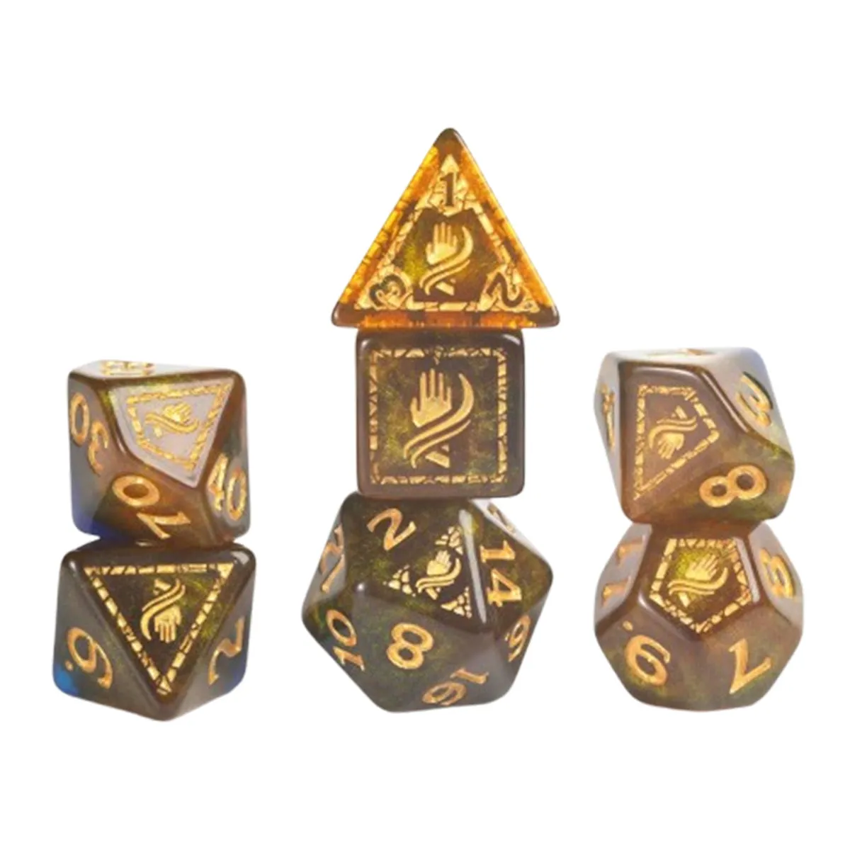 Sirius D&D Adventure Dice - Monk - Blue / Gold