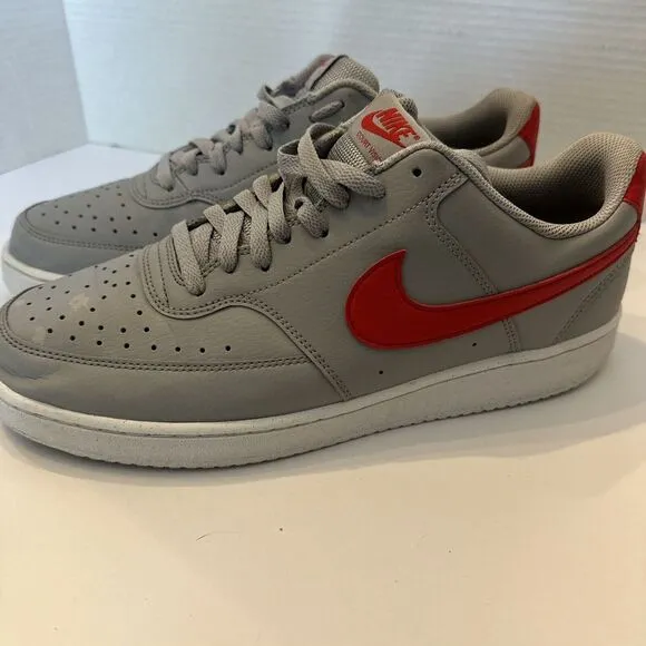 Size 11.5 - Nike Court Vision Next Nature Low Wolf Grey University Red