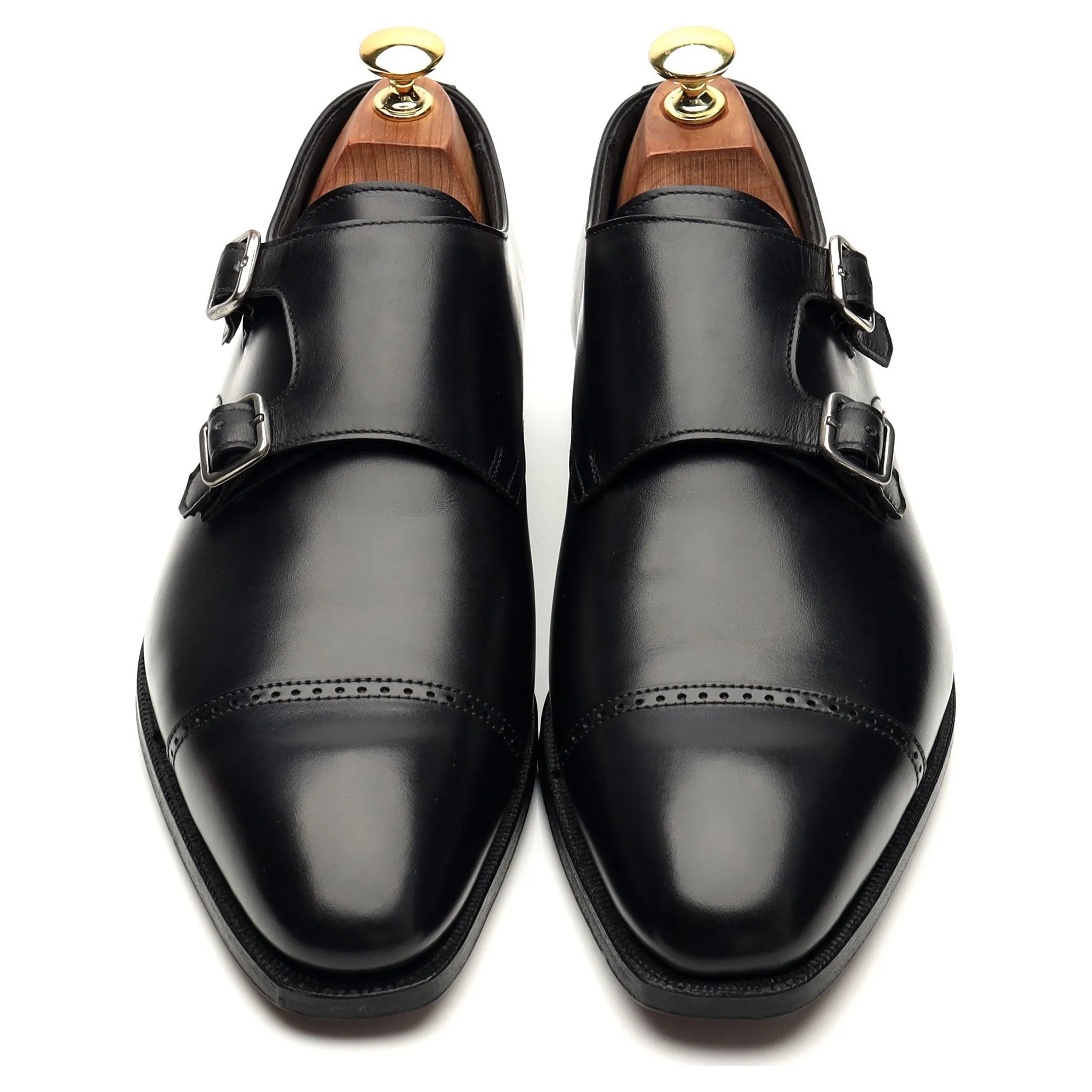 'Southwell' Black Leather Double Monk Strap UK 8 D