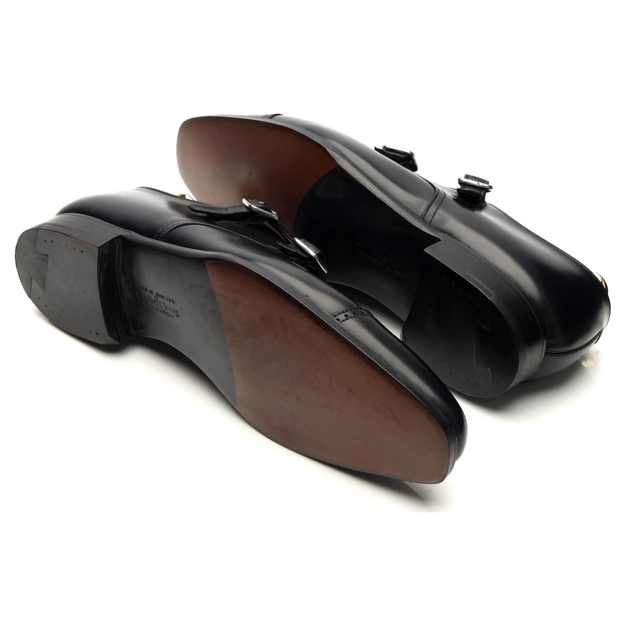 'Southwell' Black Leather Double Monk Strap UK 8 D