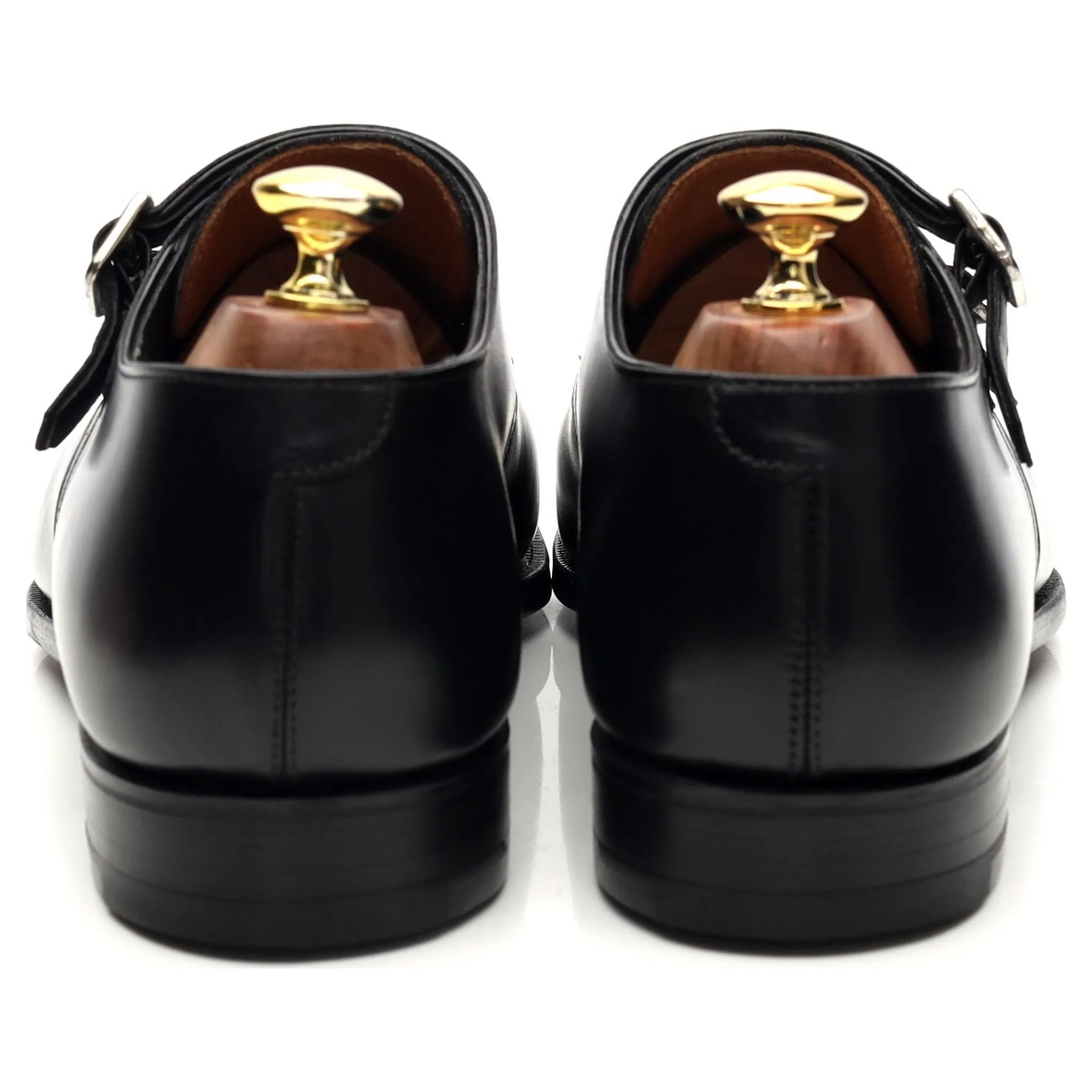 'Southwell' Black Leather Double Monk Strap UK 8 D
