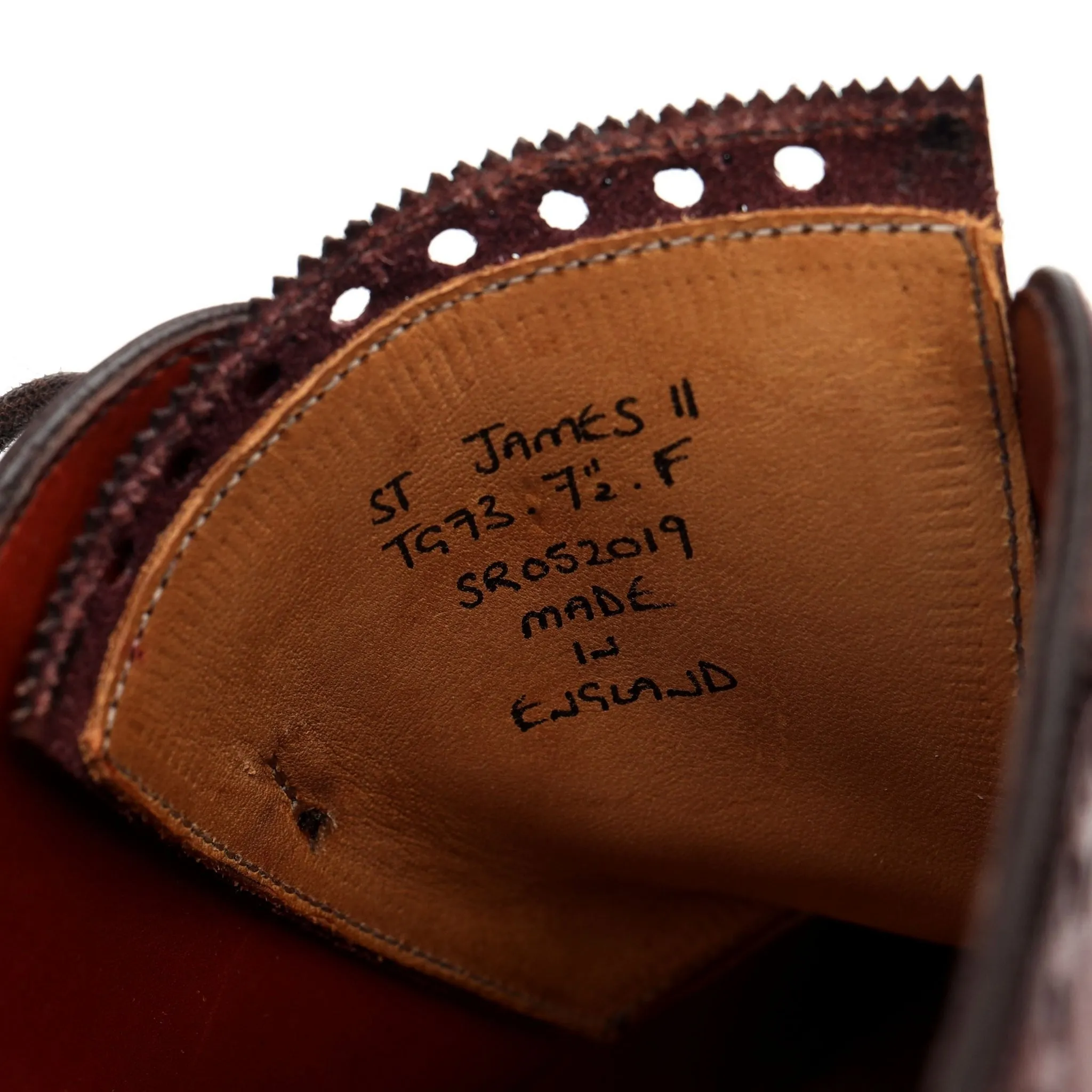 'St James ll' Burgundy Cherry Leather Oxford UK 7.5 F