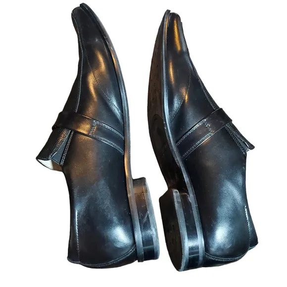 Stacy Adams Beau Moc Toe Bit Slip-On Loafer Black Men's Size 13 Leather Dress