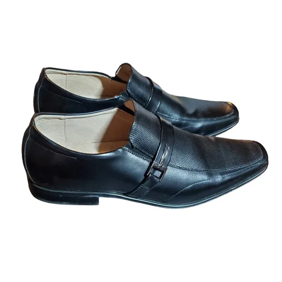 Stacy Adams Beau Moc Toe Bit Slip-On Loafer Black Men's Size 13 Leather Dress