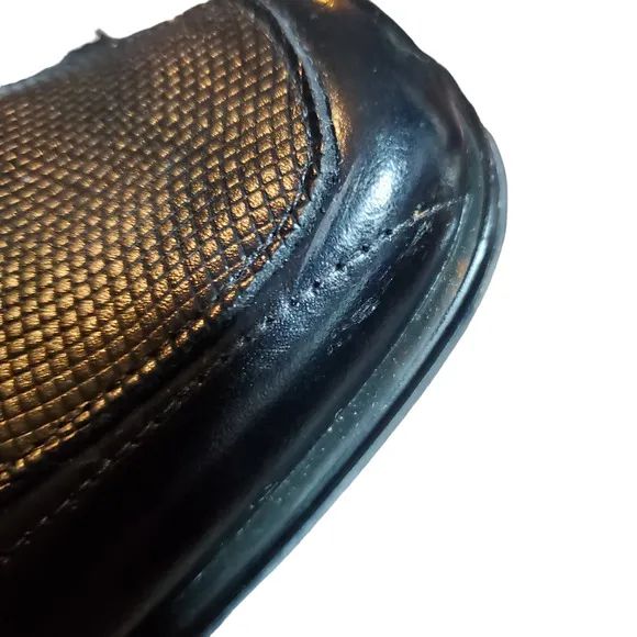 Stacy Adams Beau Moc Toe Bit Slip-On Loafer Black Men's Size 13 Leather Dress