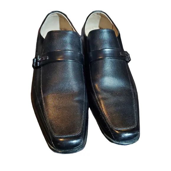 Stacy Adams Beau Moc Toe Bit Slip-On Loafer Black Men's Size 13 Leather Dress