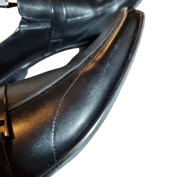 Stacy Adams Beau Moc Toe Bit Slip-On Loafer Black Men's Size 13 Leather Dress
