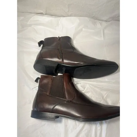 Stacy Adams Leather Boots Dark Brown 10. 5 Chukka Side Zip Men