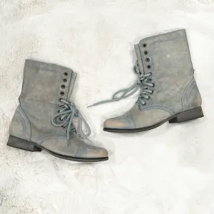 Steve Madden Troopa Combat Boot Dusty Blue size 8