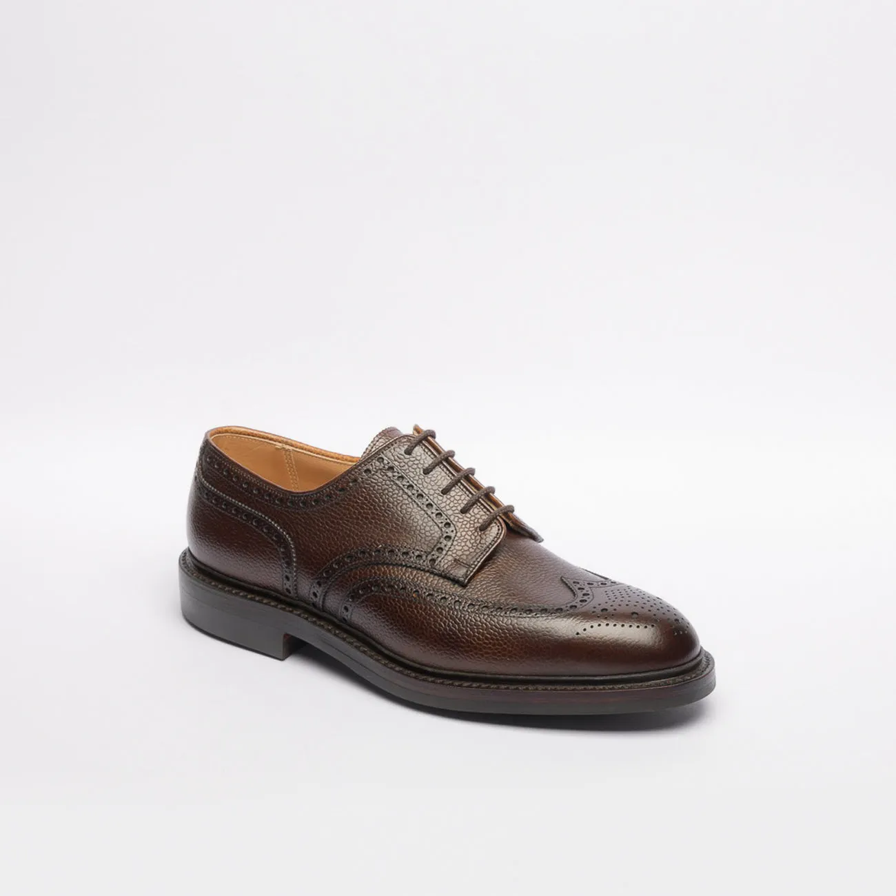 Stringata derby Crockett & Jones Pembroke in pelle martellata marrone