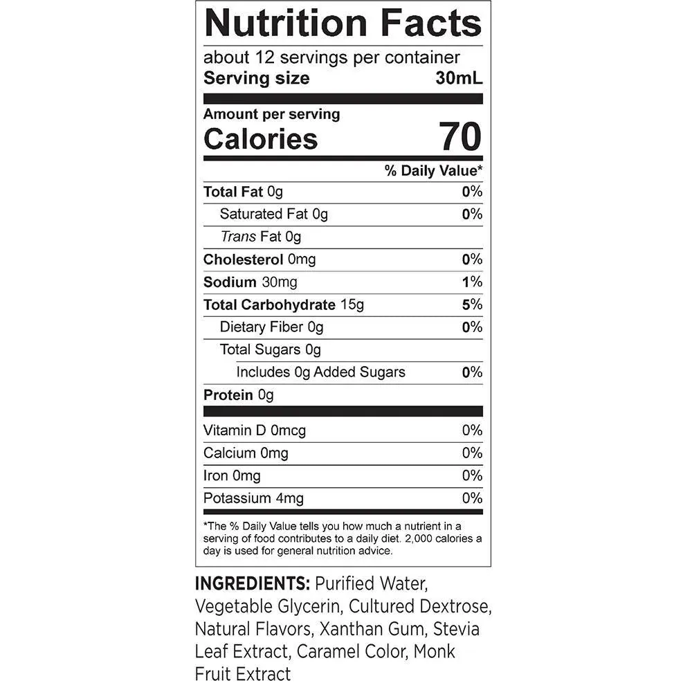Sugar-Free Stevia Syrup, Maple, 360mL