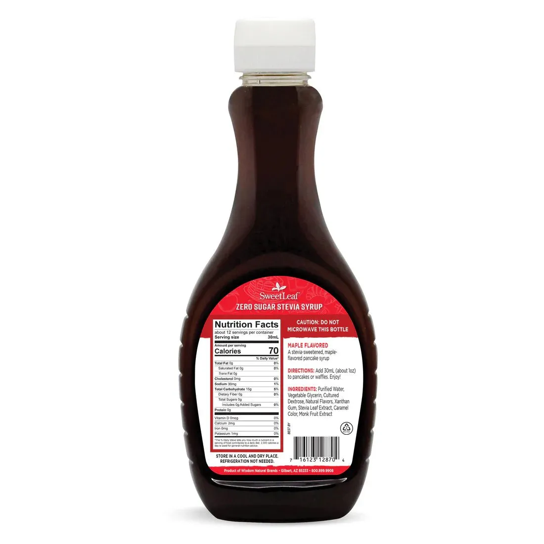 Sugar-Free Stevia Syrup, Maple, 360mL