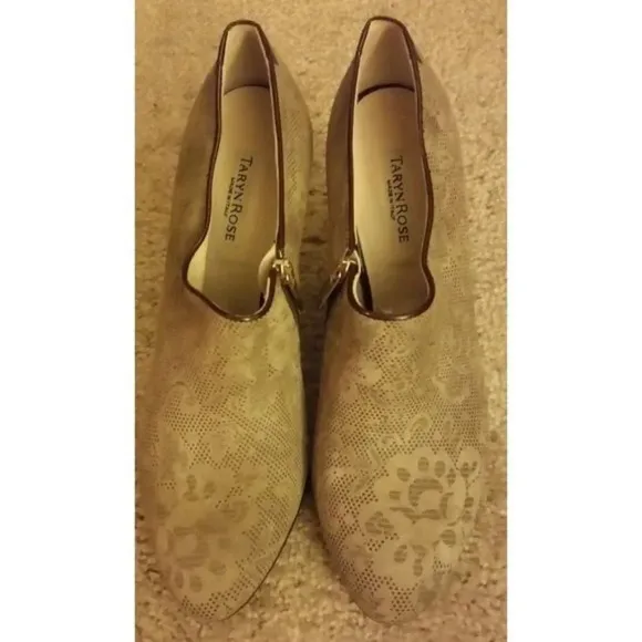 Taryn Rose Beige w/Brown Patten Leather Ankle Boots  NWOB SIZE 41.5 ~ 10.5 US