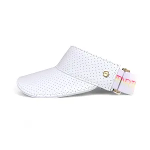 The Leather Visor - White, Sorbet Elastic & Gold