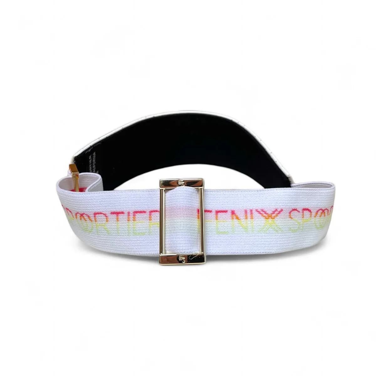 The Leather Visor - White, Sorbet Elastic & Gold