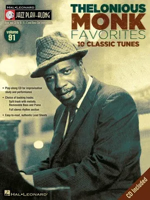 THELONIOUS MONK FAVORITES JAZZ PLAY ALONG V91