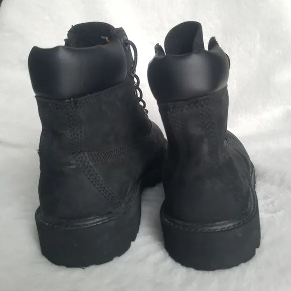 Timberland 6 Inch Premium Ankle Boots Junior's 4 Waterproof Black