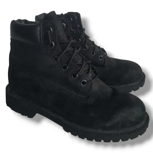 Timberland 6 Inch Premium Ankle Boots Junior's 4 Waterproof Black