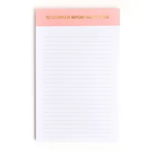 To Complete Before Happy Hour Notepad - Pink